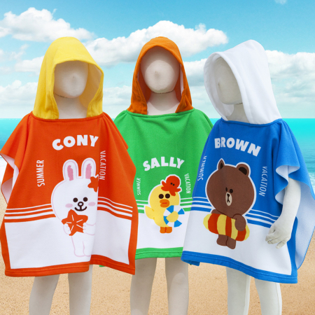 무한타올 라인프렌즈 캐릭터 비치 후드 가운 캐릭터 비치타올 #2