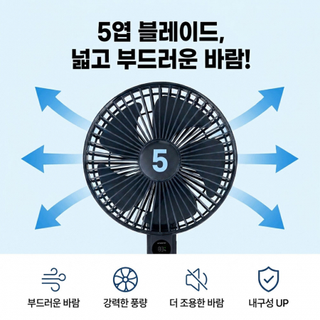 나비 스톰 6.3형 대구경 빅팬 휴대용 선풍기 #5