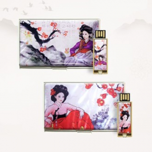 빛나 황진이 시리즈 자개 2종세트 명함케이스+USB메모리