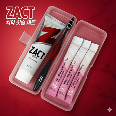 커피 흡연의 흔적 ZACT 작트 치약  150g + ZACT 작트 칫솔+2 080 핑크솔트 가글 + 휴대용 케이스 대형 #2