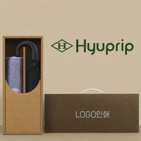 협립 3단 280T 블랙곡자손 완전자동 우산 +협립호텔코마170타월-세트 #2