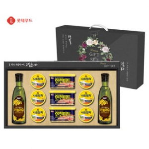 롯데 프리미엄 오일햄 L-54 (롯데 카놀라유500ml*2ea+런천미트200g*3ea+사조해표 참치캔 85g*6ea)