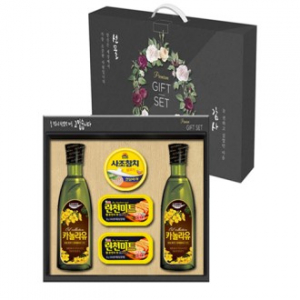 롯데 프리미엄 오일햄 L-51(롯데 카놀라유500ml*2ea+런천미트120g*2ea+사조해표 참치캔 85g*1ea)