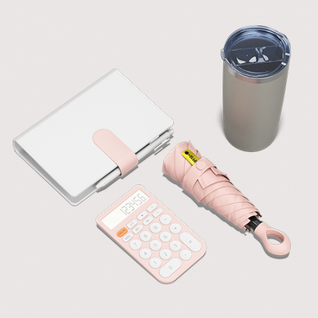 BS803 웰컴키트 아이언 베이직 텀블러+솜사탕 6공 노트 볼펜 세트+멀티고리 초경량 미니 5단 양우산+컬러탭 계산기 #5