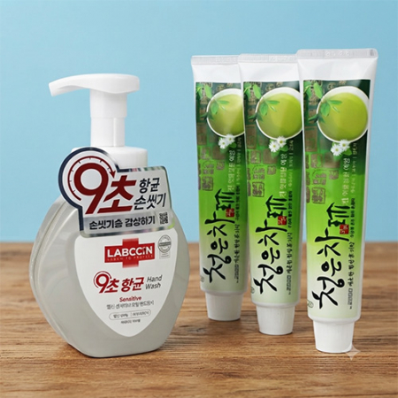 랩신 핸드워시 250ml + 애경 2080 청은차 치약 120g 3종 + 끈케이스 #2