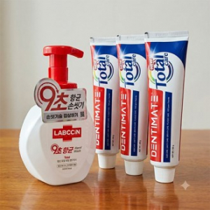 랩신 핸드워시 토탈 250ml + 크리오 덴티메이트 치약 120g 3종 + 끈케이스