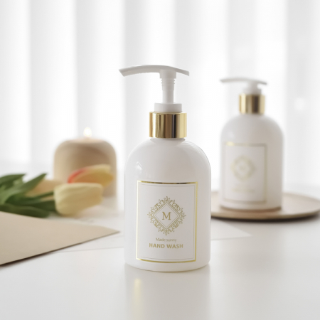 [메이드써니]  핸드워시 베이비파우더향 250ml (핑크 리본+스티커 포함) #4