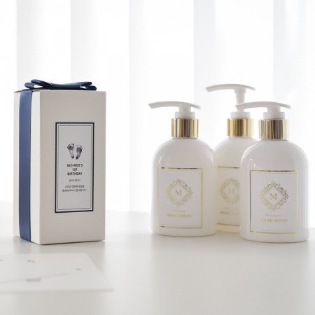 [메이드써니]  핸드워시 베이비파우더향 250ml (블루 리본+스티커 포함) #2