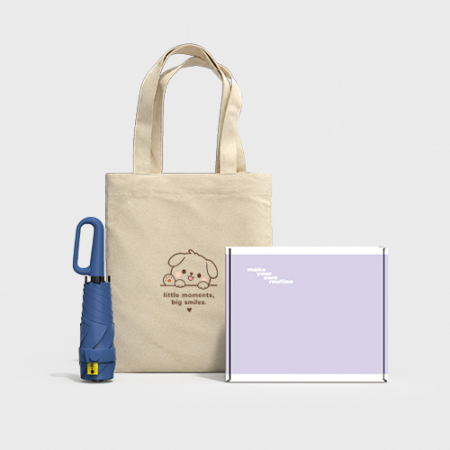 루티네 선물세트 미니 링버클 5단 양우산+데일리 캔버스백 에코백 소 #2