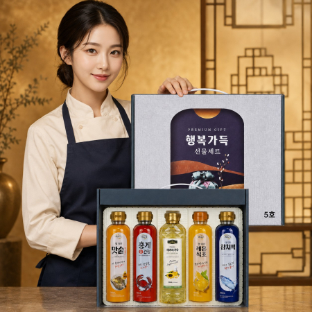 행복가득 선물세트 5호(맛술+홍게간장+해바라기유+레몬식초+참치액) #5