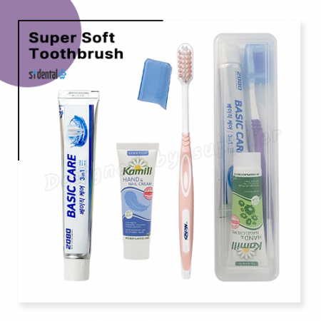 M케이스 니치 슈퍼소프트캡칫솔 애경2080치약 카밀핸드크림 슬림모구강세트 #4