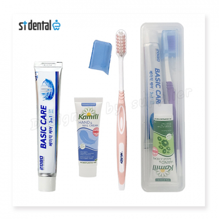 M케이스 니치 슈퍼소프트캡칫솔 애경2080치약 카밀핸드크림 슬림모구강세트 #5