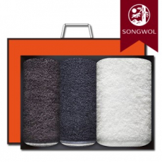 송월타올 프리미엄 40수 바스1장+솔리드혼방사190g 세면2장 선물세트(박스+쇼핑백 포함)
