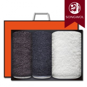 송월타올 프리미엄 40수 바스1장+솔리드혼방사190g 세면2장 선물세트(박스+쇼핑백 포함)