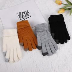 남녀공용 데일리 스마트폰 터치 니트 장갑 / 남여공용 니트장갑 털장갑 보온 방한