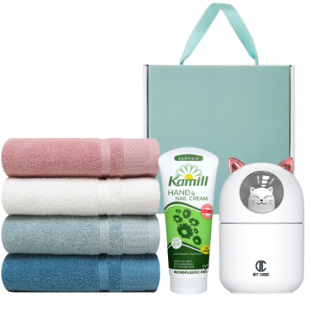 아놀드파마 메쉬40 세면타월 140g+고양이 미니가습기 무드등+카밀 핸드크림 세트 #2