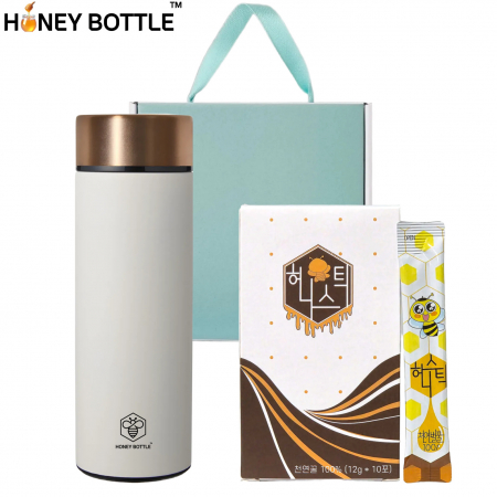 허니보틀 골드 포인트 텀블러 440ml 국내산 꿀스틱 허니스틱 10포 답례품 선물세트 #2