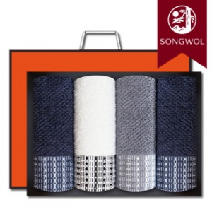 송월타올 호텔컬렉션 톤40 (30수/40*80cm) 4매입 선물세트(박스+쇼핑백 포함)