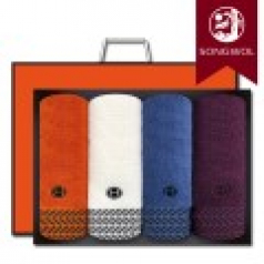 송월타올 호텔컬렉션 어로우40 (30수/40*80cm) 4매입 선물세트(박스+쇼핑백 포함)