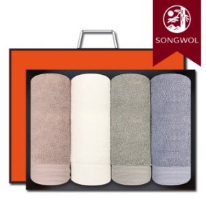 송월타올 호텔컬렉션 클래식40 (30수/40*80cm) 4매입 선물세트(박스+쇼핑백 포함)