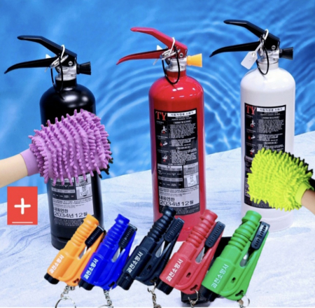 자동차 차량용소화기(차량소화기 겸용+비상용 탈출 망치+ 청소 장갑) #2