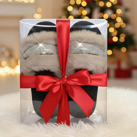 루미에르 큐빅 퍼 슬리퍼 그레이 #4