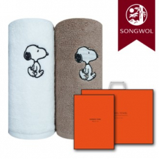 송월타올 스누피리버 (30수/40*80cm) 2매입 선물세트(박스+쇼핑백 포함)