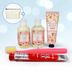 부케가르니 샴푸+바디워시+핸드크림+미세모칫솔+크리오 쿨맥스 치약+에코파우치