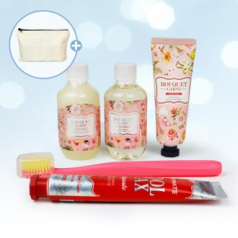 부케가르니 샴푸+바디워시+핸드크림+미세모칫솔+크리오 쿨맥스 치약+에코파우치