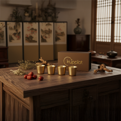 쿠플라트 국산 황동소주잔 4구 SET