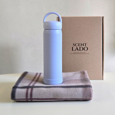 센트라도 패턴 담요+모닝 핸들 텀블러 세트 #6