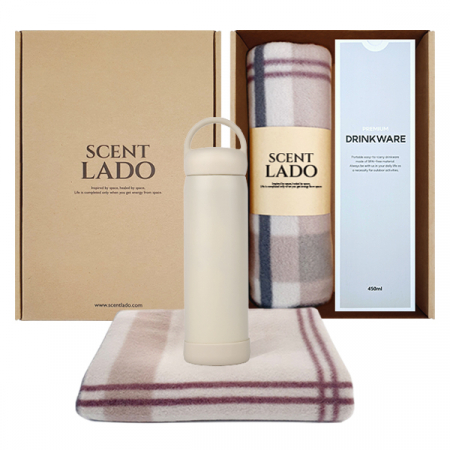 센트라도 패턴 담요+모닝 핸들 텀블러 세트 #7