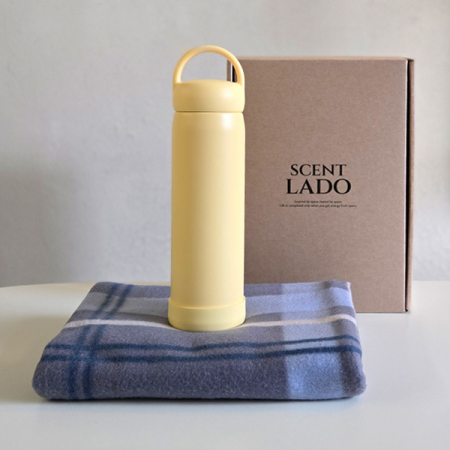 센트라도 패턴 담요+모닝 핸들 텀블러 세트 #3