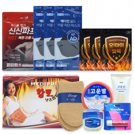 MDP PVC 황토 냉온찜질팩+겨울 방한세트 9종