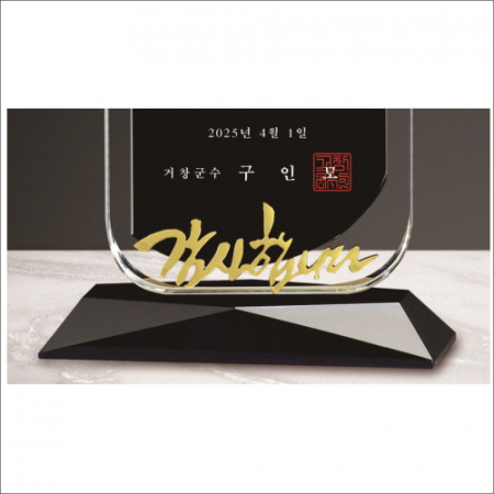 투톤 블랙 크리스탈 상패 #6