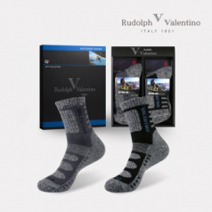 루돌프 발렌티노 중목 스포츠 쿠션 양말 2족 세트 (남)