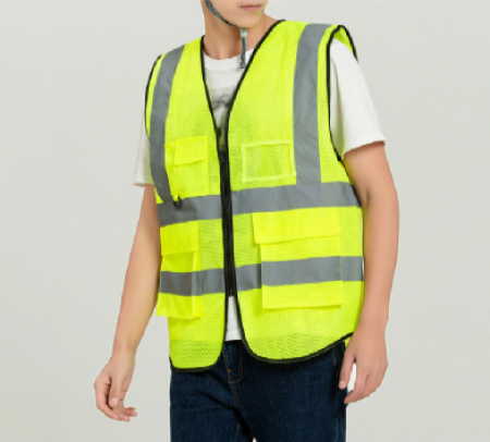 올메쉬 양면 빛반사 형광 안전 작업 조끼