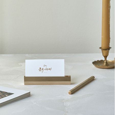 황동 육각 골드 메탈 명함꽂이 펜홀더 #5