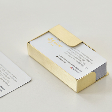 [선물패키지] 황동 골드 명함 트레이 거치대 고급선물(이니셜각인) #7