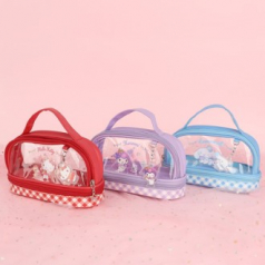 산리오 투명 2단 손가방