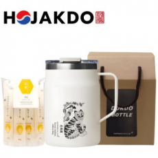 한국전통 까치와호랑이 호작도 파우더 머그 480ml 꿀스틱 토종 벌꿀 선물세트
