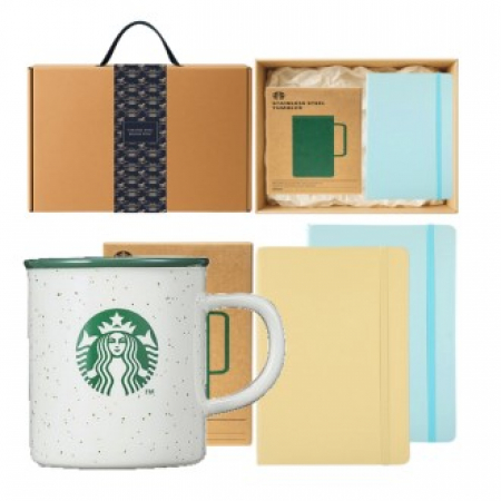 스타벅스 그린 사이렌 도트 머그 355ml + 파스텔톤 A5 다이어리 고급띠지 손잡이 기프트박스세트 #2