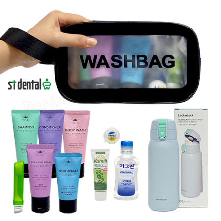 휴대용세면백 7호 신박한 락앤락 코튼캔디 LG미니스 가그린 치실 카밀핸드크림 여행용세트 #4