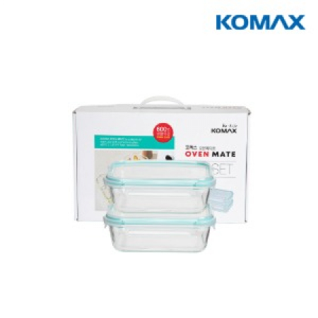 코멕스 오븐메이트 글라스 밀폐용기 직사각 2조 (2호) #2