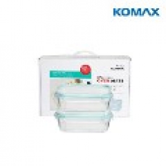 코멕스 오븐메이트 글라스 밀폐용기 직사각 2조 (2호)