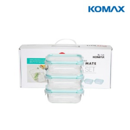 코멕스 오븐메이트 글라스 밀폐용기 직사각 3조 (3호) #2