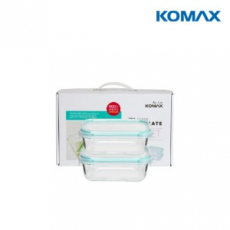 코멕스 오븐메이트 글라스 밀폐용기 직사각 2조 (2-1호)