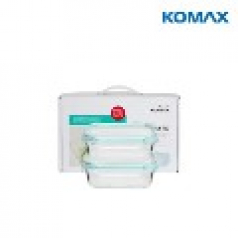 코멕스 오븐메이트 글라스 밀폐용기 직사각 2조 (2-1호)