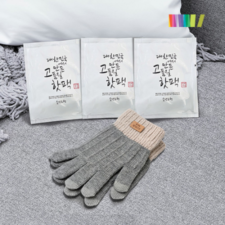 세트) 핫팩3+투톤 터치장갑 #4