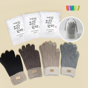 세트) 핫팩3+투톤 터치장갑
